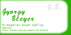 gyorgy bleyer business card